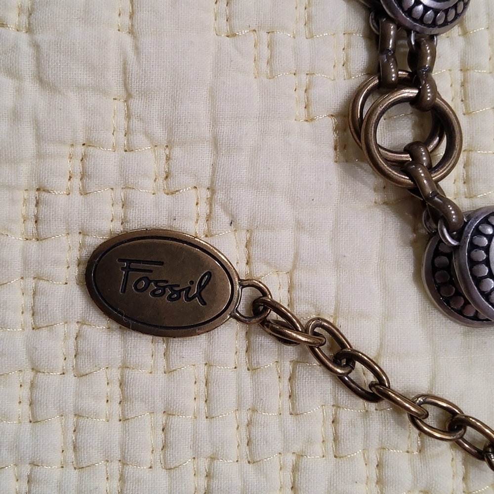 Fossil Metal Medallion Belt Size L - Picture 2 of 5